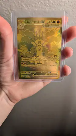Mega Lucario Ex 188/132 Mega Evolution Gold Hyper Rare Pokemon TCG Card English - Image 1