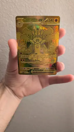 Mega Lucario Ex 188/132 Mega Evolution Gold Hyper Rare Pokemon TCG Card English - Image 3