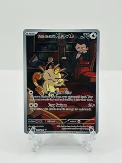🔥Pokemon TCG-Team Rocket's Meowth-203/182-Sv10: Destined Rivals-Holo-M/NM!🔥 - Image 1