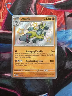 Pokemon TCG Lucario Paldean Fates Shiny Rare Holo Card 174/091 NM Condition - Image 3