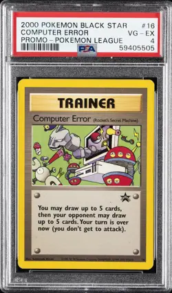 2000 POKEMON PROMO BLACK STAR POKEMON LEAGUE #16 COMPUTER ERROR PSA 4 - Image 1