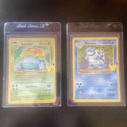Pokemon 25th Celebrations Blastoise 2/102 & Venusaur 15/102 Holo Rare NM - Image 1