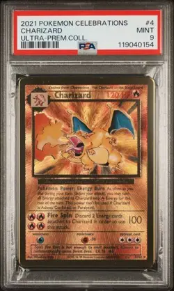 Charizard 2021 Pokemon Celebrations Ultra Premium Collection #4 Metal Gold PSA 9 - Image 1