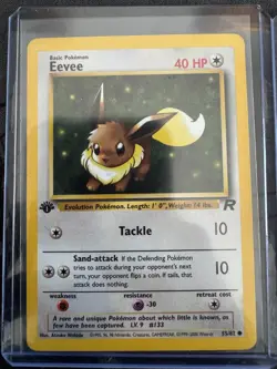 Pokemon Lot 6 Cards - 1st Edition Team Rocket Eevee + Light Vaporeon Flareon Dar - Image 3