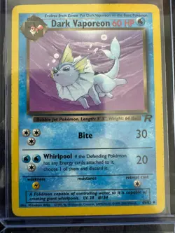 Pokemon Lot 6 Cards - 1st Edition Team Rocket Eevee + Light Vaporeon Flareon Dar - Image 5