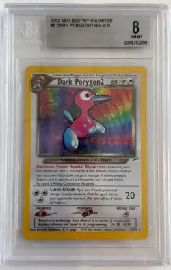Pokemon Dark Porygon2 Neo Destiny Unlimited Holo Rare #8 Beckett BGS 8 - Image 1