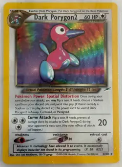 Pokemon Dark Porygon2 Neo Destiny Unlimited Holo Rare #8 Beckett BGS 8 - Image 2