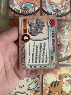 Pokemon TCG Topps Chrome Rhydon #112 Holo Vintage 1999 NM - Image 2
