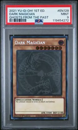 Yu-Gi-Oh Dark Magician Ghost Rare Card GFTP-EN128 1st Edition PSA 9 Mint - Image 1