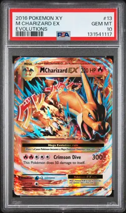 2016 POKEMON XY EVOLUTIONS #13 M CHARIZARD EX PSA 10 - Image 1