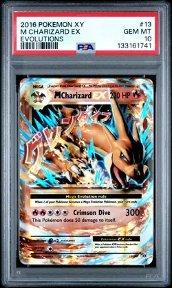 2016 POKEMON XY EVOLUTIONS #13 M CHARIZARD EX PSA 10 - Image 1