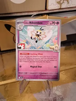 Lillie's Ribombee Pokemon Prize Pack Series 7 Promo Pokemon Card NM/LP Stamp - Image 1