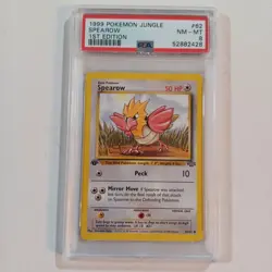 1999 Pokemon Jungle 1st Edition #62 Spearow PSA 8 NM-MT - Image 1