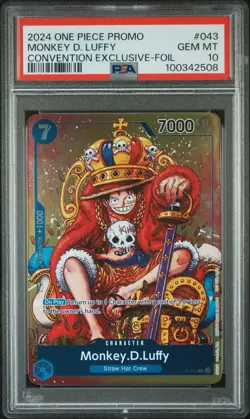 One Piece Promo Monkey D Luffy Convention Exclusive Foil P 043 PSA 10 Gem Mint - Image 1