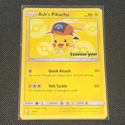 Ash's Pikachu - SM111 - Black Star Promo - Pokemon Card - LP - Image 1