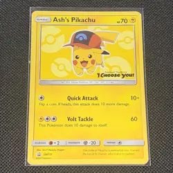 Ash's Pikachu - SM111 - Black Star Promo - Pokemon Card - NM/M - Image 1
