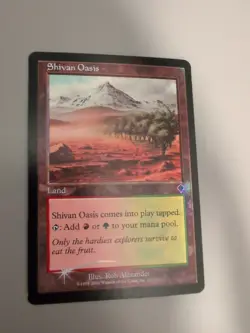 Shivan Oasis. Land MTG Card. Invasion. Foil. Old Vintage Border. - Image 2