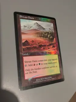 Shivan Oasis. Land MTG Card. Invasion. Foil. Old Vintage Border. - Image 3