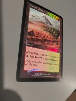 Shivan Oasis. Land MTG Card. Invasion. Foil. Old Vintage Border. - Image 5