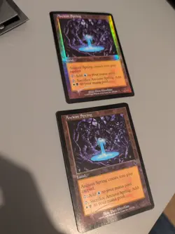 Ancient Spring x2 Land MTG Card. Invasion. Foil. Old Vintage. 1 poor condition - Image 1
