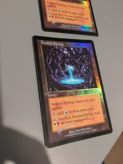 Ancient Spring x2 Land MTG Card. Invasion. Foil. Old Vintage. 1 poor condition - Image 2