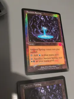 Ancient Spring x2 Land MTG Card. Invasion. Foil. Old Vintage. 1 poor condition - Image 5