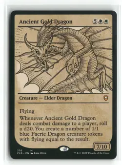 Ancient Gold Dragon 376 Showcase Battle for Baldur's Gate CLB MTG Magic - Image 1