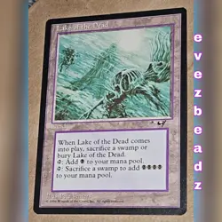 EvezBeadz Lake of the Dead MTG Alliances 1996 Rare Land Vintage Magic Card - Image 1