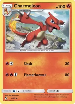 Pokemon TCG Charmeleon Hidden Fates 8/68 Regular Uncommon - Image 1