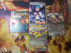 Pokemon 4 Card Lot: Pikachu 057, Archer 223, Sharpedo 061, Slaking 147 - Image 1