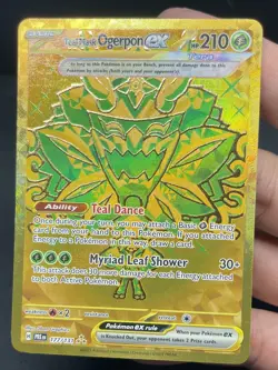 Pokemon TCG Sv: Prismatic Evolutions Teal Mask Ogerpon EX Gold 177/131 - Image 3