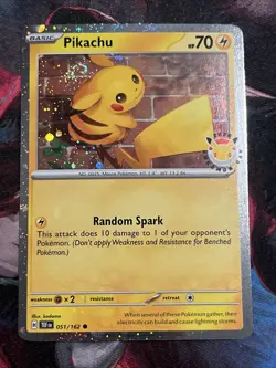 Pokemon Day 30th Anniversary - Pikachu 051 /162 Stamped 2026 Promo NM WITH SWIRL - Image 1