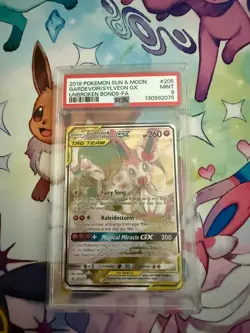 Pokemon Gardevoir & Sylveon GX 205/214 Unbroken Bonds Full Art Holo PSA 9 - Image 1