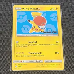 Ash's Pikachu - SM114 - Black Star Promo - Pokemon Card - NM/M - Image 1