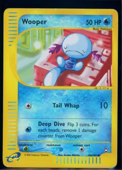 Pokemon AQUAPOLIS - #66/147 Wooper - Reverse Holo - ENG - Heavily Played - Image 1