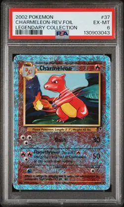 2002 Pokemon Legendary Collection #37 Charmeleon-Rev.Foil PSA 6 - Image 1