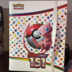 Pokemon Scarlet & Violet 151 Binder With Mew and Elastic Strap for TCG Cards - Image 1