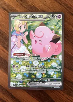Pokemon TCG Lillie's Clefairy ex 184/159 Journey Together Holo RARE!! - Image 1