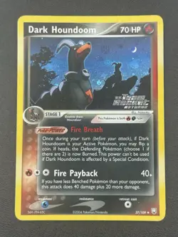 Pokemon Stamped Dark Houndoom 37 Team Rocket Returns Reverse Holo Vintage 37/109 - Image 1