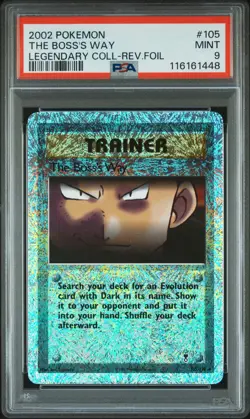 2002 POKEMON LEGEND COLL #105 THE BOSS'S WAY-REVERSE FOIL PSA 9 - Image 1