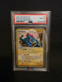 Pokemon TCG Feraligatr EX Dragon Frontiers Holo Rare 2/101 Delta Species PSA 8 - Image 1