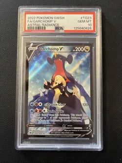 Pokemon PSA 10 Garchomp V TG23/TG30 Swsh10: Astral Radiance Trainer Gallery Holo - Image 1