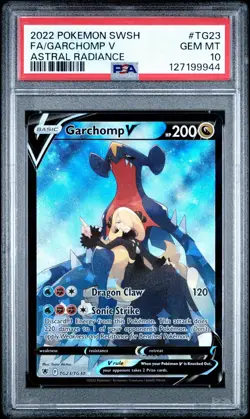 Pokemon Garchomp V TG23/TG30 Swsh10: Astral Radiance Trainer Gallery Holo PSA 10 - Image 1