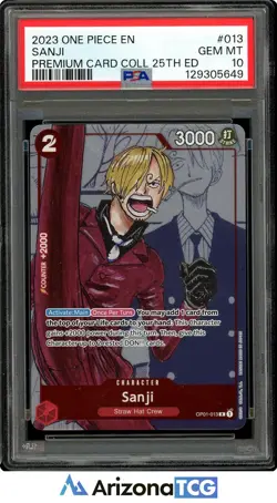 One Piece 2023 Sanji OP01-013 R Premium Card Collection 25th Ed PSA 10 - Image 1
