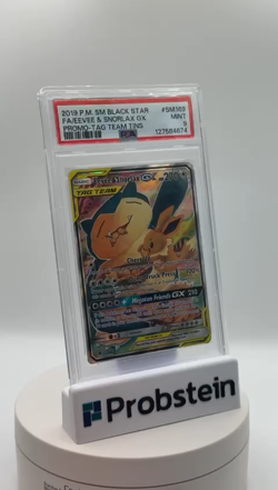 2019 POKEMON SM BSP #SM169 FA/EEVEE & SNORLAX GX PROMO TAG TEAM TINS PSA 9 MINT - Image 2