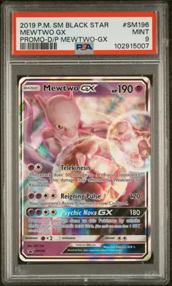 2019 POKEMON SM BLACK STAR PROMO DETECTIVE PIKACHU MEWTWO-GX MEWTWO GX PSA 9 - Image 1
