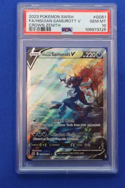 2023 Pokemon Hisuian Samurott V Sword & Shield PSA GEM MT 10 Crown Zenith GG51 - Image 1