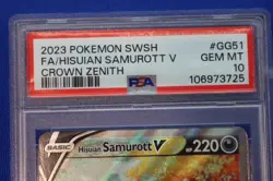 2023 Pokemon Hisuian Samurott V Sword & Shield PSA GEM MT 10 Crown Zenith GG51 - Image 3