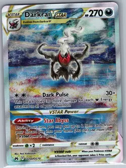 Darkrai VSTAR GG50/GG70 Crown Zenith: Galarian Gallery - Pokemon Card - NM - Image 1