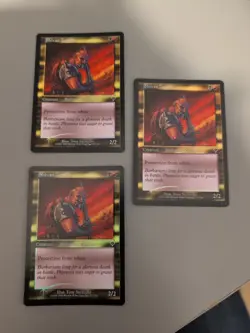 Shivan Zombie x3 MTG 3 card. Invasion. Foil. Old Vintage Border. - Image 1